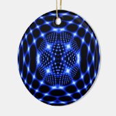 Neon blue glob fractal keramisch ornament (Links)