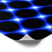 Neon blue glob fractal poster (Hoek)