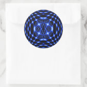 Neon blue glob fractal ronde sticker (Tas)