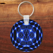 Neon blue glob fractal sleutelhanger (Voorkant)
