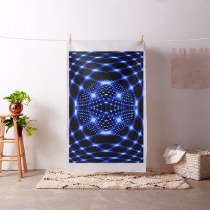 Neon blue glob fractal stof