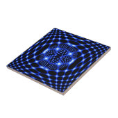 Neon blue glob fractal tegeltje (Zijkant)