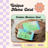 Neon Blue Gradient Trendy Bewerkbaar Visitekaartje