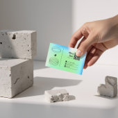 Neon Blue Gradient Trendy Bewerkbaar Visitekaartje