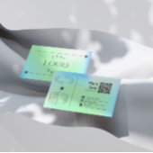 Neon Blue Gradient Trendy Bewerkbaar Visitekaartje