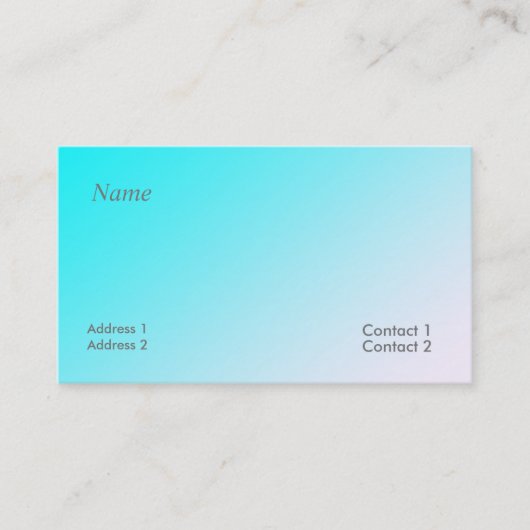 Neon Blue Gradient visitekaartje (Voorkant)