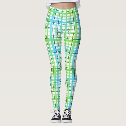 Neon Blue Green Pset Leggings (Voorkant)