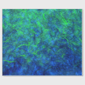 Neon blue green psychedelic Japans rijstpapier Cadeaupapier (Vlak)
