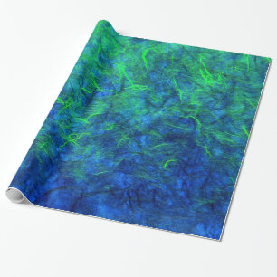 Neon blue green psychedelic Japans rijstpapier Cadeaupapier