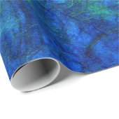 Neon blue green psychedelic Japans rijstpapier Cadeaupapier (Rol Hoek)