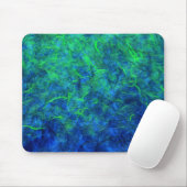 Neon blue green psychedelic Japans rijstpapier Muismat (Met muis)