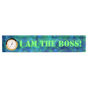 Neon blue green psychedelic Japans rijstpapier Naambordje