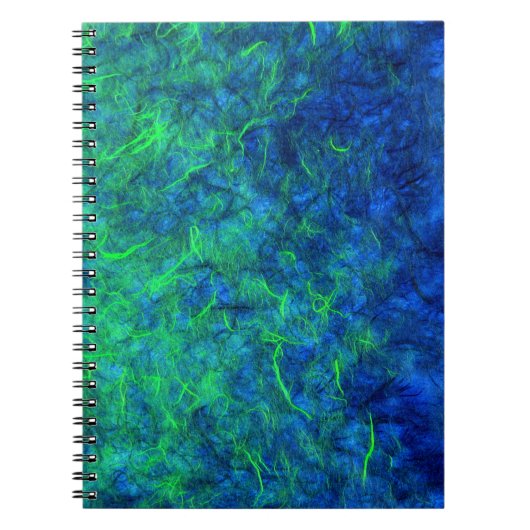 Neon blue green psychedelic Japans rijstpapier Notitieboek (Voorkant)