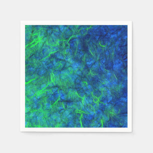Neon blue green psychedelic Japans rijstpapier Servet