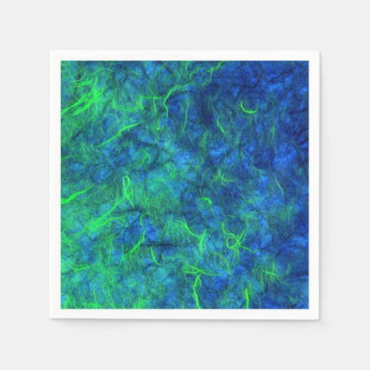 Neon blue green psychedelic Japans rijstpapier Servet (Voorkant)