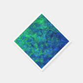 Neon blue green psychedelic Japans rijstpapier Servet (Hoek)