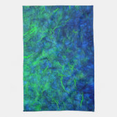 Neon blue green psychedelic Japans rijstpapier Theedoek (Verticaal)