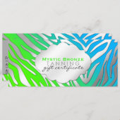 Neon Blue & Green Zebra Print Cadeaubonnen (Voorkant / Achterkant)