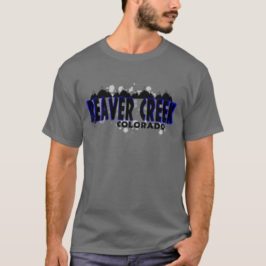 Neon blue grunge Beaver Creek Colorado T-shirt (Voorkant)
