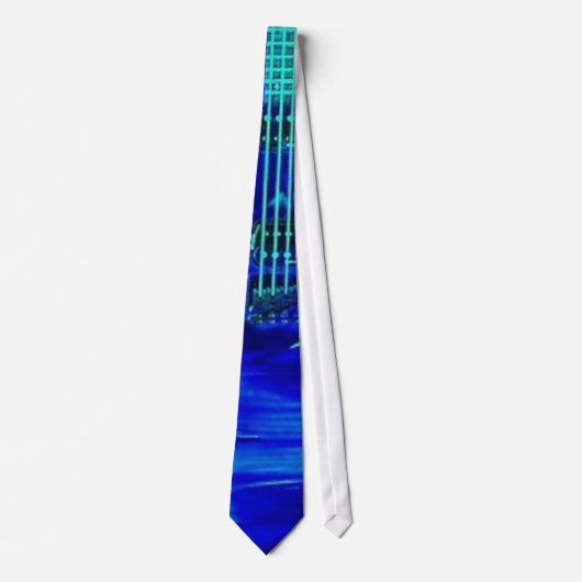 Neon Blue Guitar Stropdas (Voorkant)