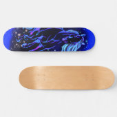 Neon Blue Horse die in de Sterrennacht Moonlight r Persoonlijk Skateboard (Horizontaal)