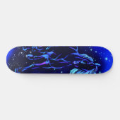 Neon Blue Horse in Moonlight Night Persoonlijk Skateboard (Horizontaal)