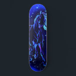 Neon Blue Horse in Moonlight Night Persoonlijk Skateboard<br><div class="desc">Neon Blue Horse die bij de Sterrennacht van het Moonlight Magic Animal Tekening loopt - Kies / voeg uw unieke tekst/kleur toe - maak uw speciale cadeautje - vergroot en verplaats of verwijder en voeg elementen/afbeelding met aanpassingshulpmiddel toe! - Tekening en ontwerp door MIGNED. Je kunt ook mijn design overdragen...</div>