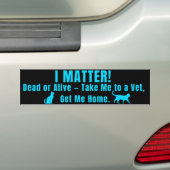 Neon Blue "I Matter" Bumper Sticker (Op auto)