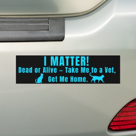 Neon Blue "I Matter" Bumper Sticker (Op auto)