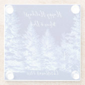 Neon Blue kerstboom Glazen Onderzetter (Achterkant)