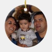 Neon Blue kerstboom Keramisch Ornament (Achterkant)