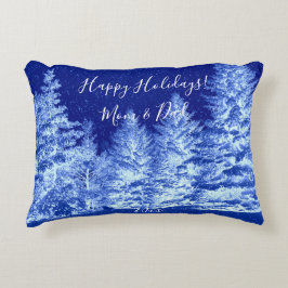 Neon Blue-kerstboom Lumbar Pillow Accent Kussen