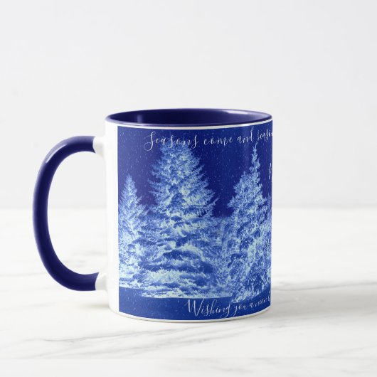 Neon Blue kerstboom Mok (Links)