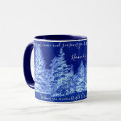 Neon Blue kerstboom Mok (Voorkant links)