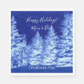 Neon Blue kerstboom Servet (Voorkant)