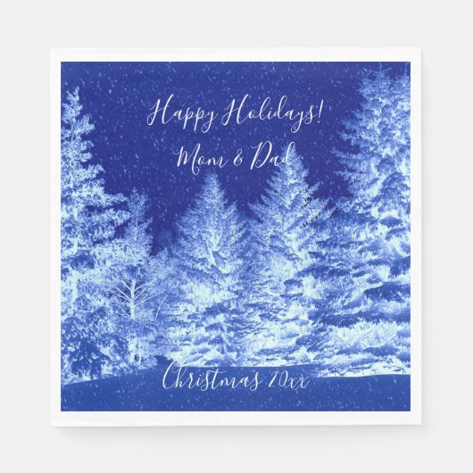 Neon Blue kerstboom Servet (Voorkant)