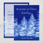 Neon Blue Kerstmis - Uitnodiging (Voorkant / Achterkant)