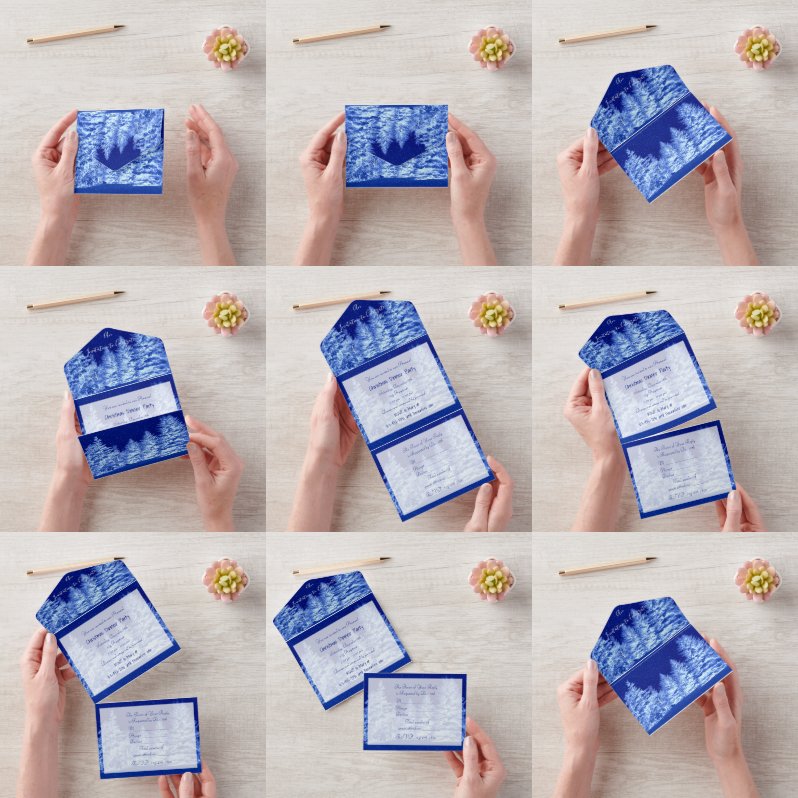 Neon Blue Kerstmis - Uitnodiging