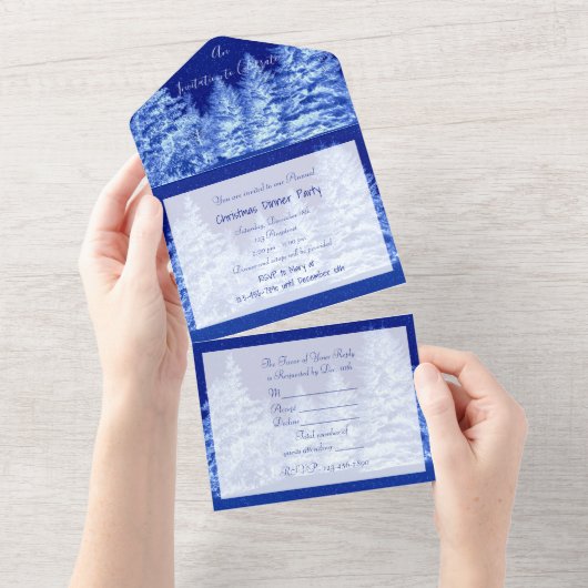 Neon Blue Kerstmis - Uitnodiging (Afscheurbaar)