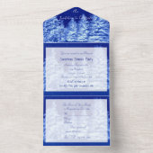 Neon Blue Kerstmis - Uitnodiging (Binnen)