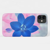 Neon Blue Lily Flower iPhone 11 Hoesje (Achterkant (horizontaal))