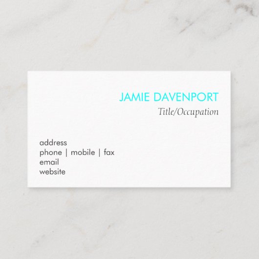 Neon Blue Line Visitekaartje (Achterkant)