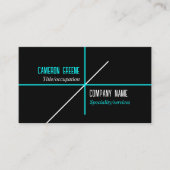 Neon Blue Lines Zwart Visitekaartje (Voorkant)