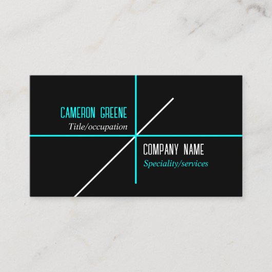 Neon Blue Lines Zwart Visitekaartje (Voorkant)