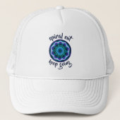 Neon Blue Mandala & Stoic Quote Design Trucker Pet (Voorkant)