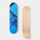 Neon Blue Night Sky met zwart  decennium 0 Skateboard (Voorkant)