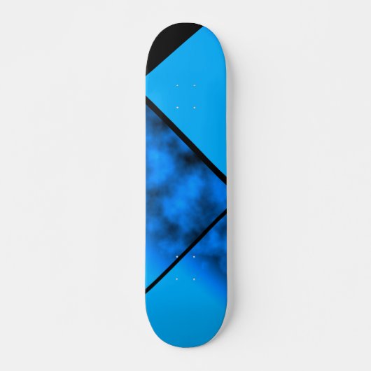Neon Blue Night Sky met zwart  decennium 0 Skateboard (Voorkant)