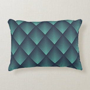 Neon Blue Op-Art Chevron. Accent Kussen