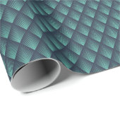Neon Blue Op-Art Chevron. Cadeaupapier (Rol Hoek)