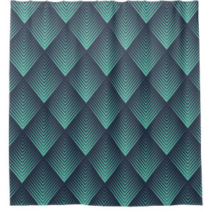 Neon Blue Op-Art Chevron. Douchegordijn